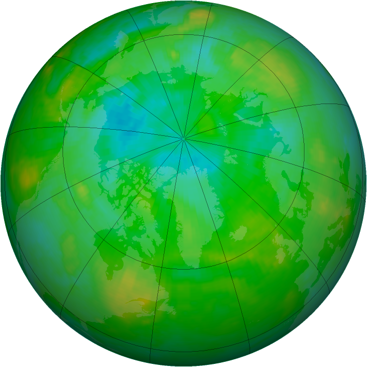 Arctic ozone map for 29 July 1989